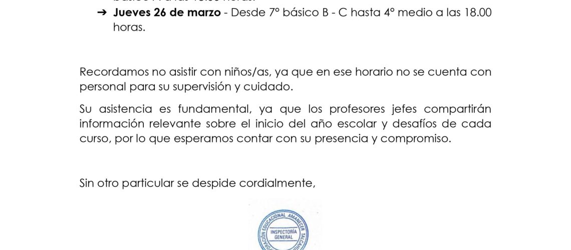 REUNION DE APODERADOS|Comunicado - Reunión de Apoderados - Marzo 2026
